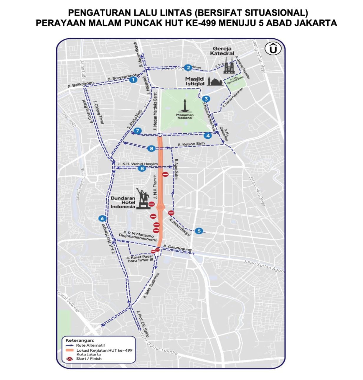 Jakarta Anniversary: Road Closures, Traffic Diversions and Rp1 Public Transport