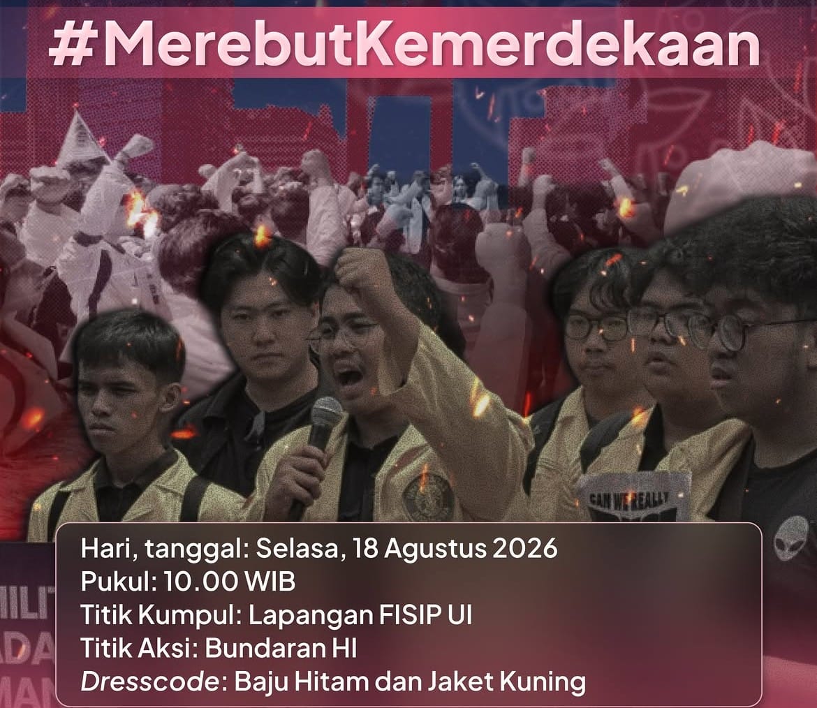 BEM UI Holds Protest at Bundaran HI a Day After Indonesia’s Independence Day