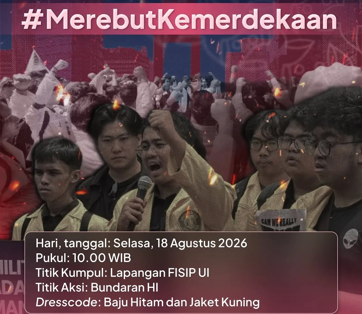 BEM UI Holds Protest at Bundaran HI a Day After Indonesia’s Independence Day